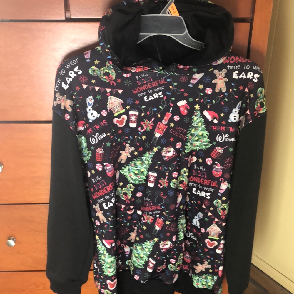 Disney themed- Christmas hoodie size Large